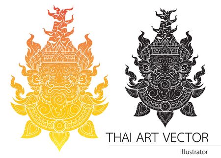 Thai Giant head outline stroke layoutのイラスト素材
