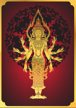 Illustration of Hindu God Brahmaのイラスト素材