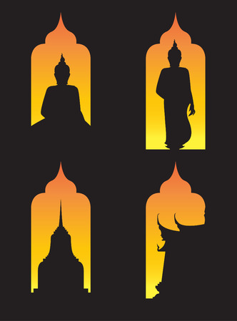 Silhouette of a Buddha vectorのイラスト素材