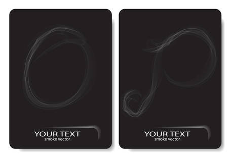 set business cards abstract smoke consonant on black backgroundのイラスト素材