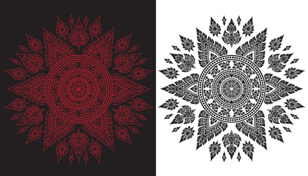 Thai art outline vectorのイラスト素材