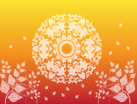 leaf of thai tradition vectorのイラスト素材