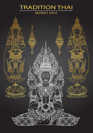 cover tradition thai Buddha Jewelry Setのイラスト素材