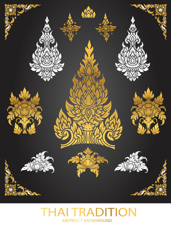 Set of Thai art element Ethnic Art vectorのイラスト素材