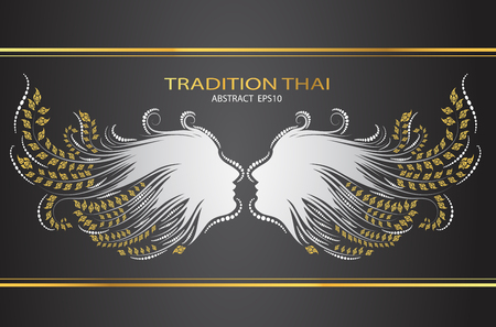 face and hair thai tradition abstractのイラスト素材
