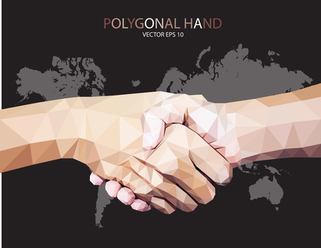 Abstract Triangular shake hands vectorのイラスト素材