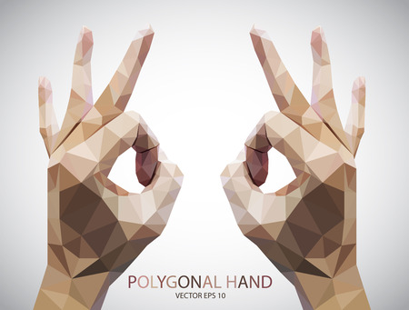 Abstract Triangular Hand okey signのイラスト素材