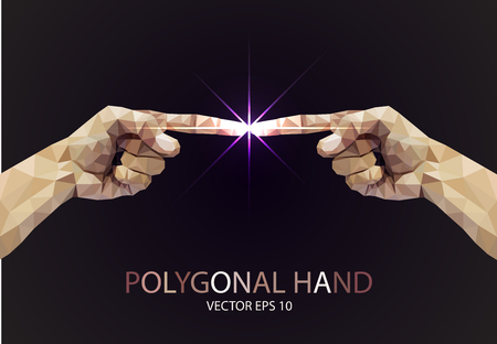Polygonal style pointing finger lightのイラスト素材