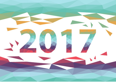polygon design Happy new year 2017のイラスト素材