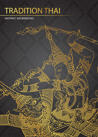Rama battle a giant on pattern background vectorのイラスト素材