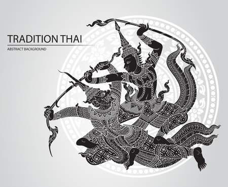 Rama battle a giant greeting card designのイラスト素材