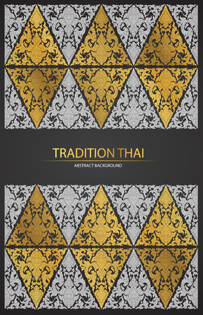 abstract line thai tradition pattern backgroundのイラスト素材