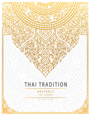 Thai art element Traditional gold coverのイラスト素材