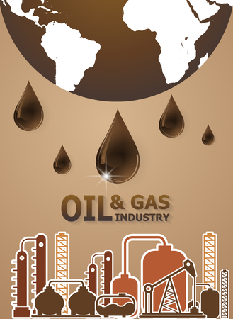 oil and gas industry concept, extraction, processing and transportation,vectorのイラスト素材
