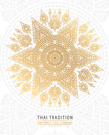cover Thai art element Traditional gold on white background.vectorのイラスト素材
