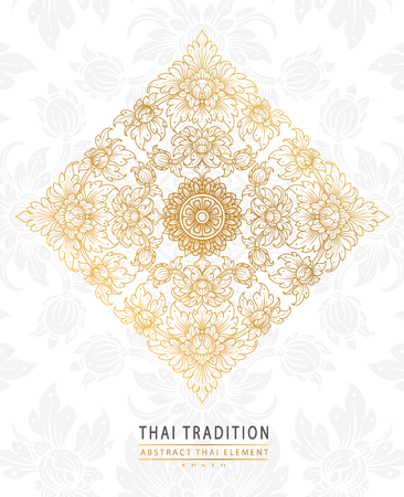 cover Thai art element Traditional gold on white background.vectorのイラスト素材