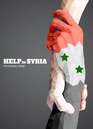 Triangular hold hands,help sign in syria.vectorのイラスト素材