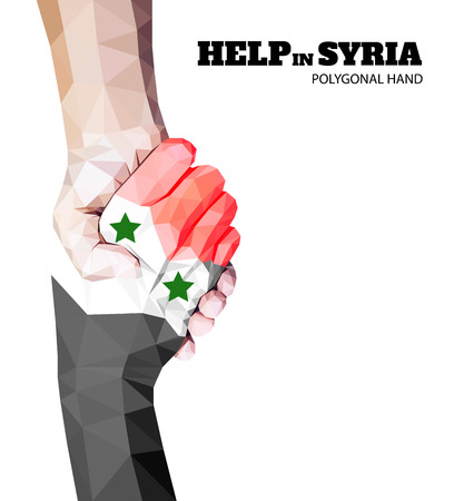 Triangular hold hands,help sign in syria.vectorのイラスト素材