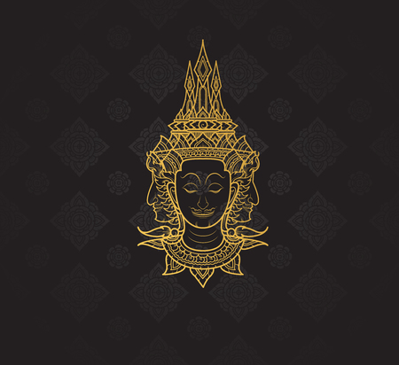 Buddha characters of Ramayana,Thai Art Background pattern vectorのイラスト素材