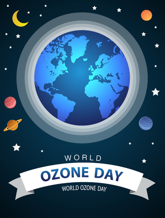 World or international ozone day vector design for poster and greeting background designのイラスト素材
