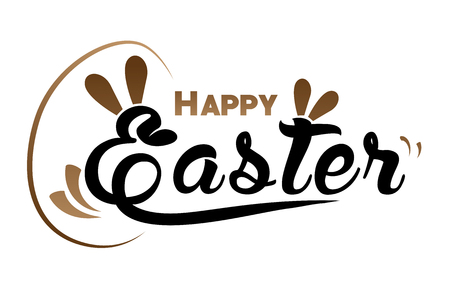 Very Happy Easter. Bunny and egg with color background.のイラスト素材