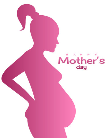 pregnant woman for mother's day, stylized vectorのイラスト素材