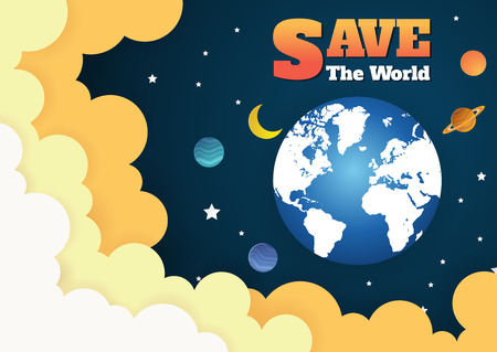 Vector illustration of Earth and Moon rotates in orbit.のイラスト素材