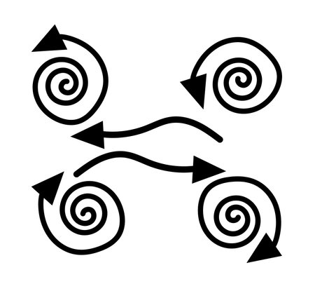 arrow icon set. arrow spiral symbol. vector illustration.のイラスト素材