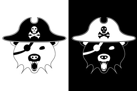 bear pirate face icon.のイラスト素材