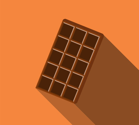 chocolate bar illustration vector with background. chocolate bar icon with shadow.のイラスト素材