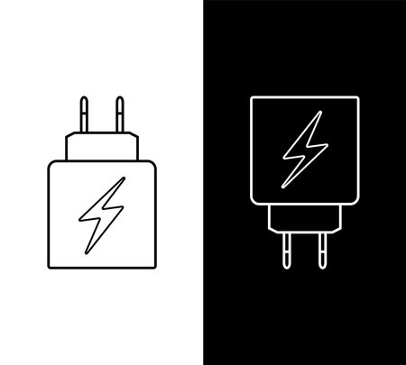 smartphone charger icon. smartphone charger head adapter symbol. vector illustration.のイラスト素材