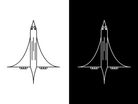 a very fast plane. modern jet aircraft for the public. airplane icon. vector illustration symbol.のイラスト素材