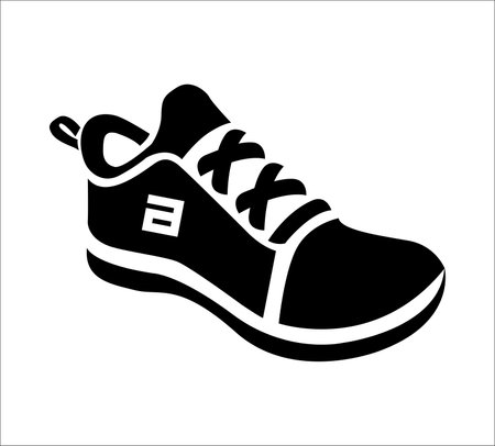 high quality black silhouette vector icon, sneaker icon isolated sign symbol vector illustration.のイラスト素材