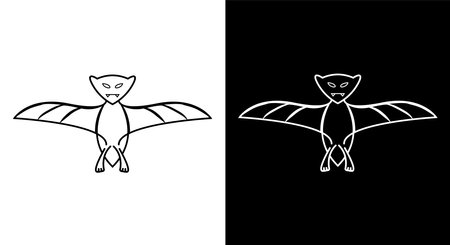nocturnal animal bat icon. modifiable vector.のイラスト素材