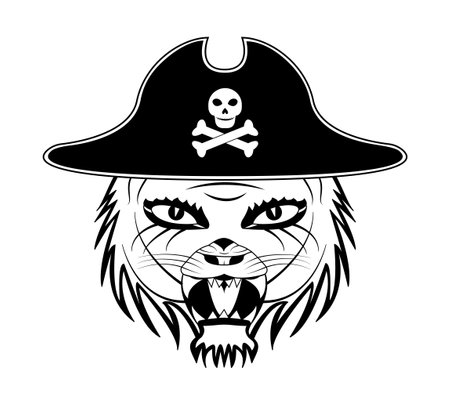 tiger face pirate icon. vectors, illustrations, icons, avatars.のイラスト素材