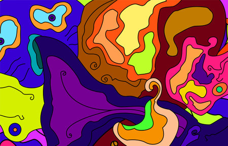 colorful abstract background. abstract animal doodles wallpaper. vector, illustration, banner, printing, poster, etc.のイラスト素材