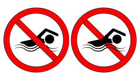 no swimming sign in this areaのイラスト素材