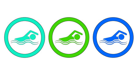 Swimming area sign. allowed to swim here.のイラスト素材
