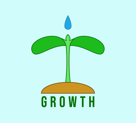 Growth logo, new growing plant logo.のイラスト素材