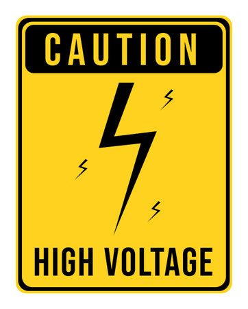 high voltage sign. caution against high voltage electricity.のイラスト素材