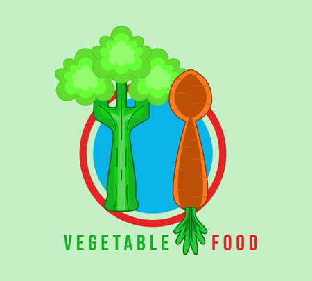vegetable food logo. healthy vegetable food logo.のイラスト素材