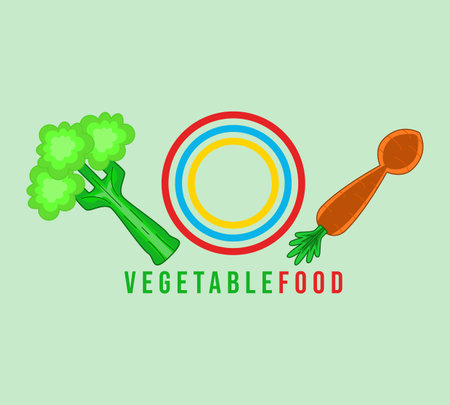 vegetable food logo. healthy vegetable food logo.のイラスト素材
