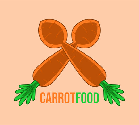 carrot food logo, carrot spoon logo. healthy vegetable food.のイラスト素材