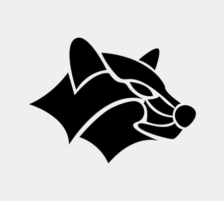wolf head logo, tribal style.のイラスト素材