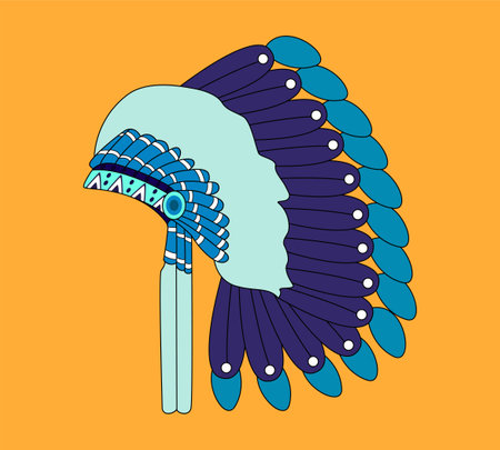 native american indian hat. vectors, illustration.のイラスト素材