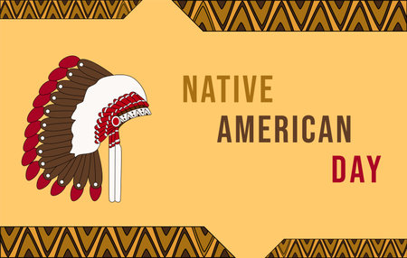 native american day background. vector, illustration.のイラスト素材