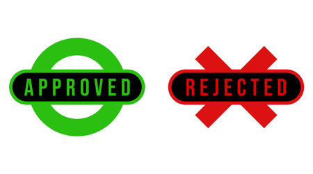 set of approved and rejected signs.のイラスト素材