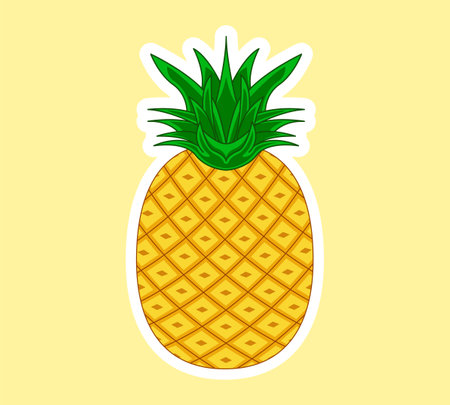 Pineapple fruit stickers, suitable for sticker printing.のイラスト素材