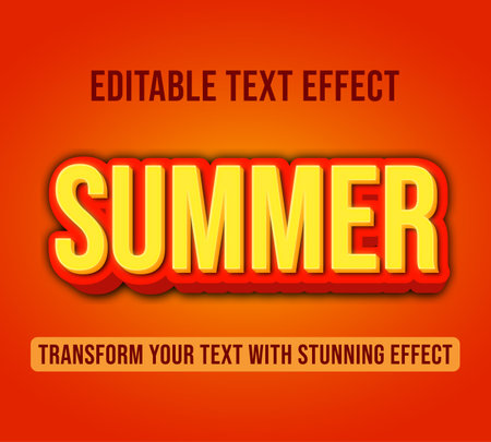 Editable text effects with summer 3d theme, Customizable and Ready to Use.のイラスト素材