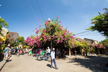 Junction at the street of old town in Vietnamのeditorial素材